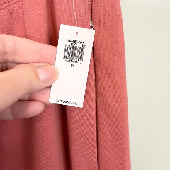 Old Navy Sweatpants Women XL Coral Pink Fleece High Rise Active Jogger Gym NWT - Picture 10 of 11